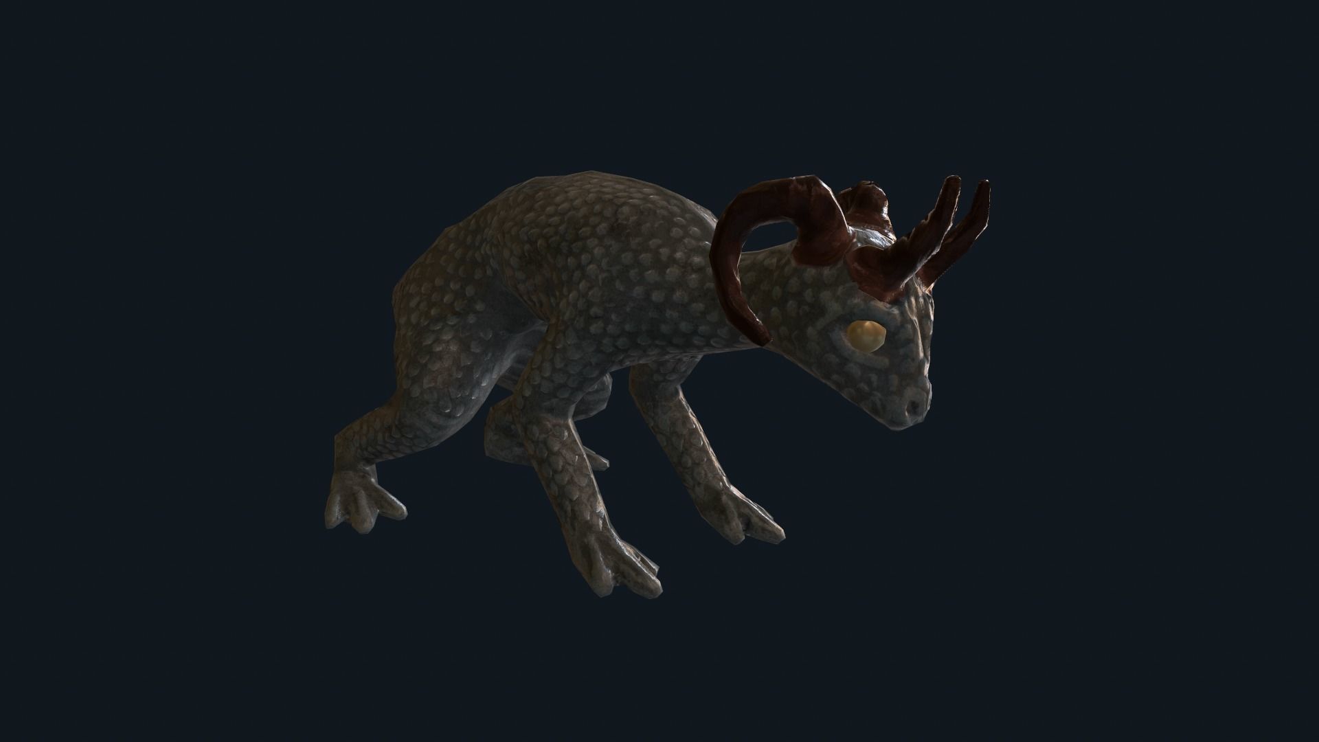 Dragon Frog Low-poly 3D model_9