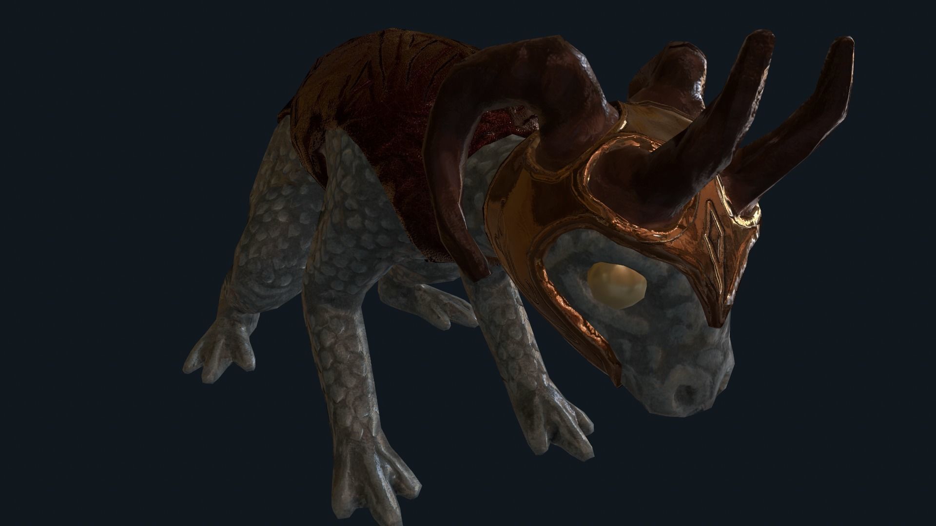 Dragon Frog Low-poly 3D model_6