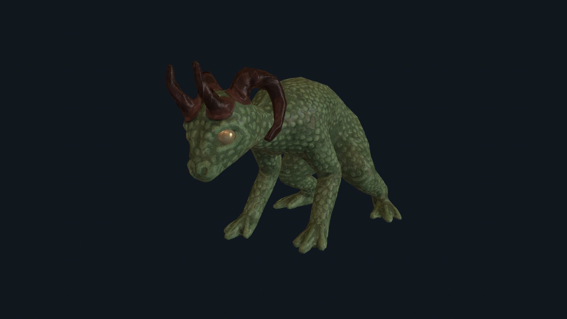 Dragon Frog Low-poly 3D model_11