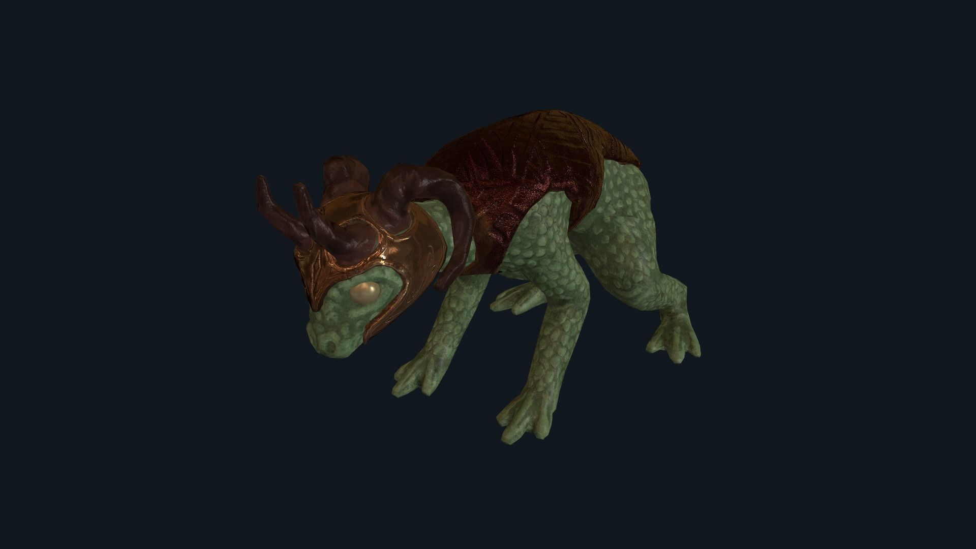 Dragon Frog Low-poly 3D model_8