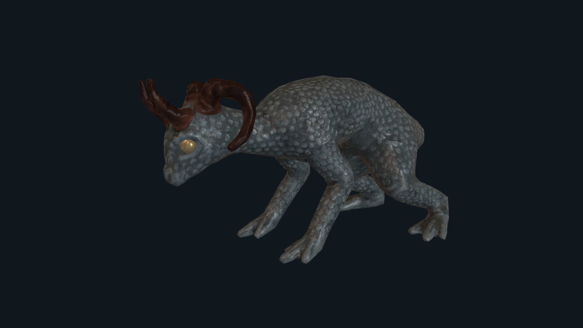 Dragon Frog Low-poly 3D model_10