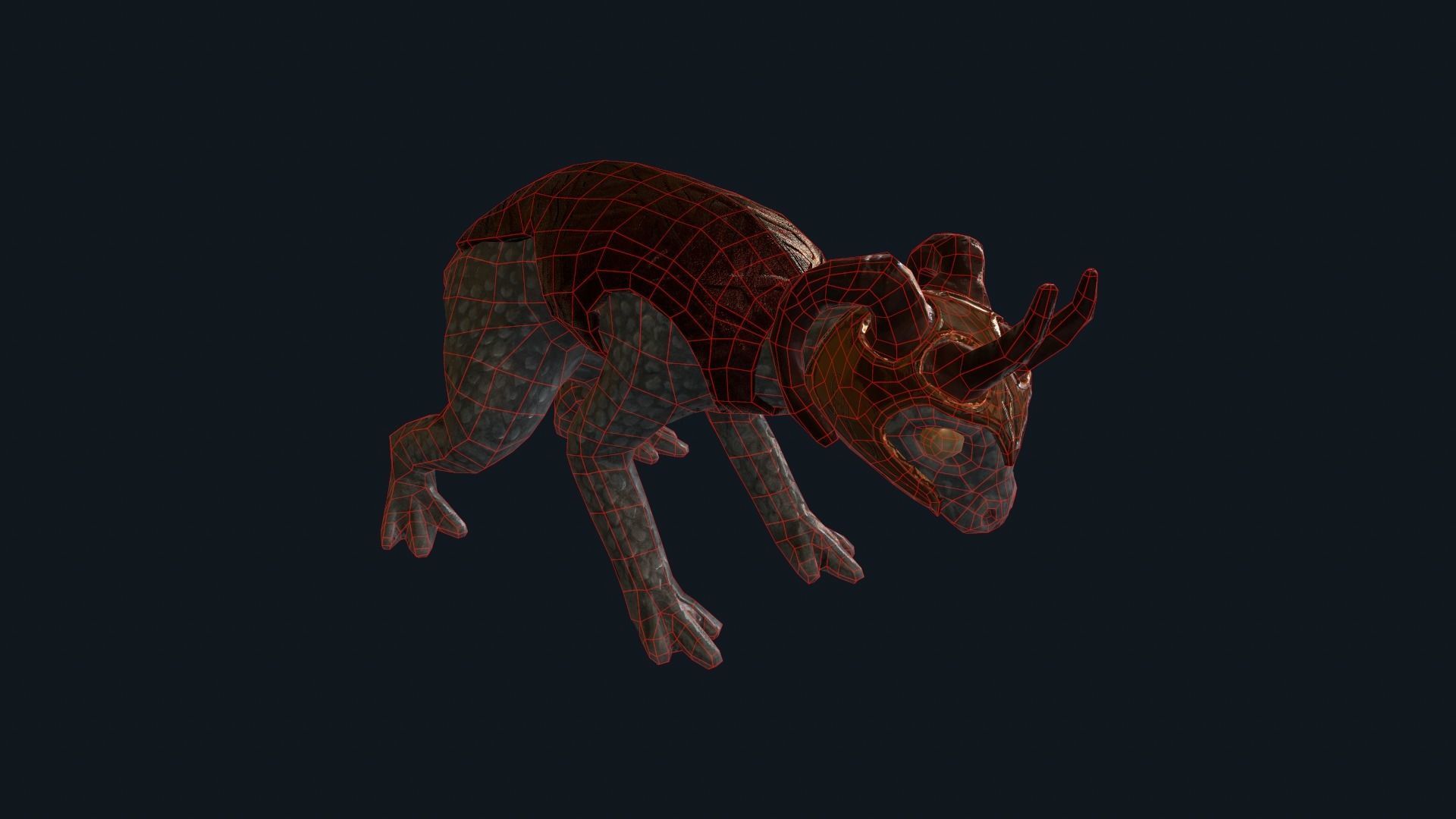 Dragon Frog Low-poly 3D model_15