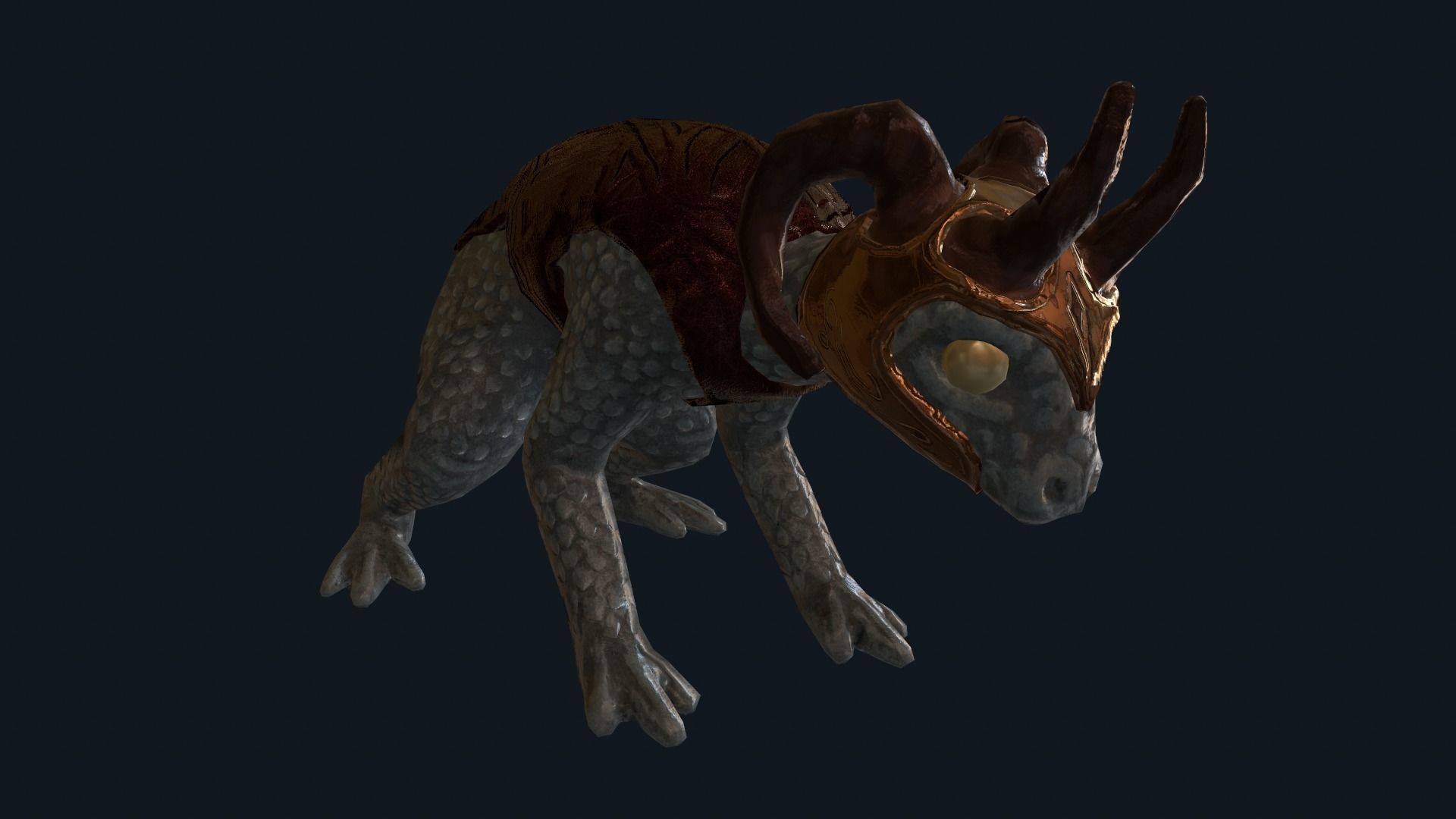 Dragon Frog Low-poly 3D model_14