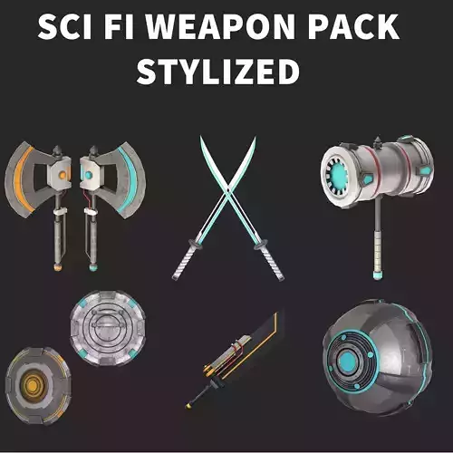 SCI FI WEAPON STYLIZED PACK 3d model