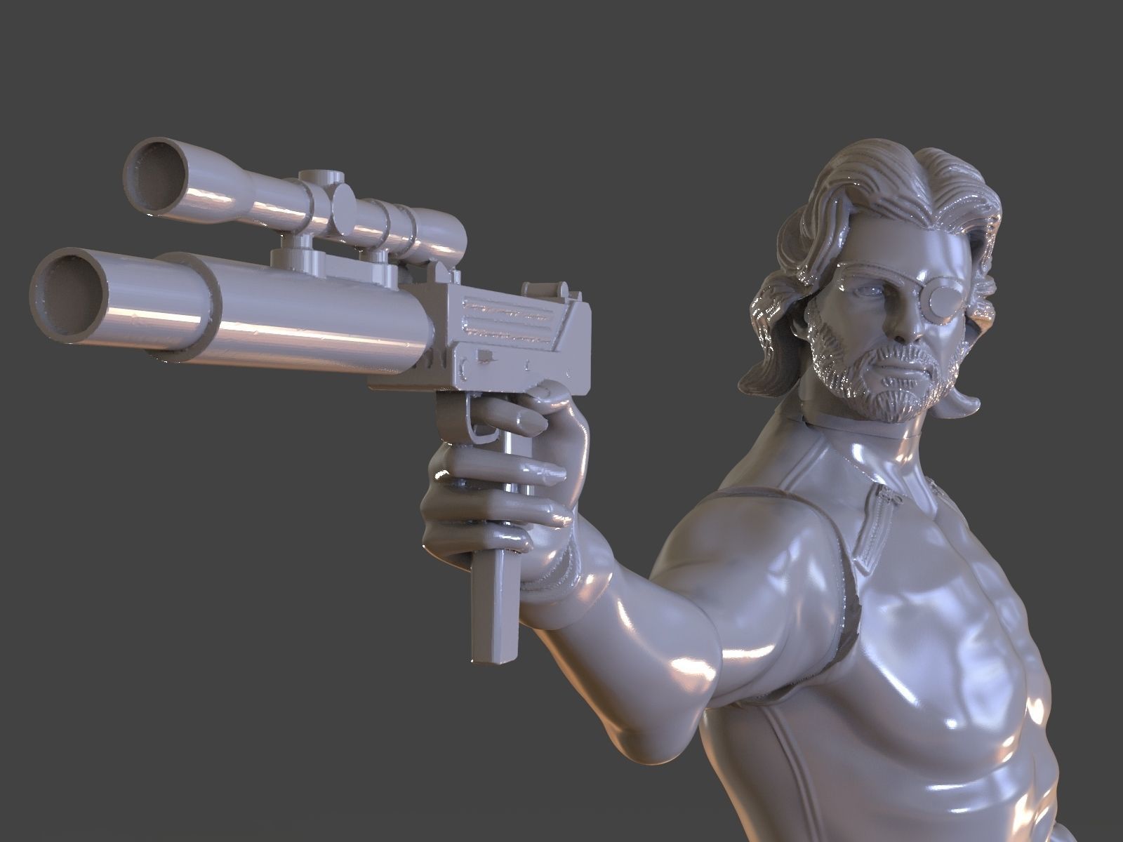 Snake Plissken Sculpture 3D print model_18