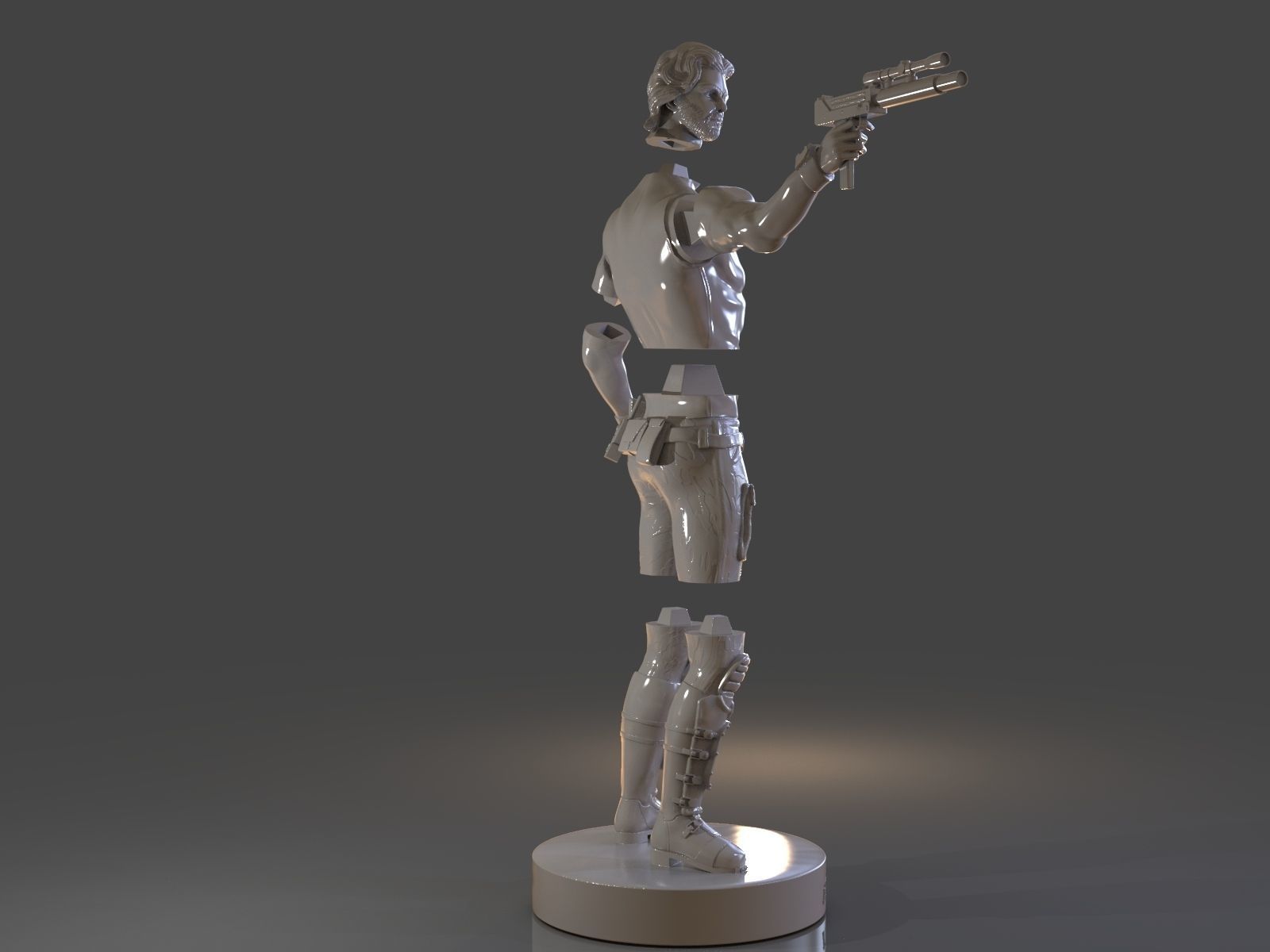 Snake Plissken Sculpture 3D print model_29
