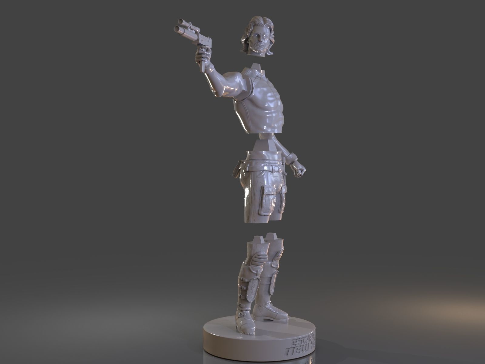 Snake Plissken Sculpture 3D print model_30