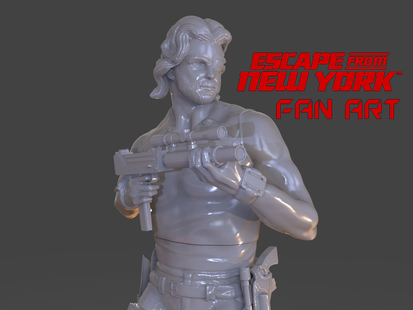 Snake Plissken Sculpture 3D print model_1