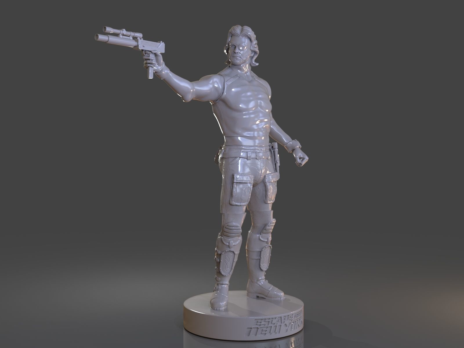 Snake Plissken Sculpture 3D print model_15
