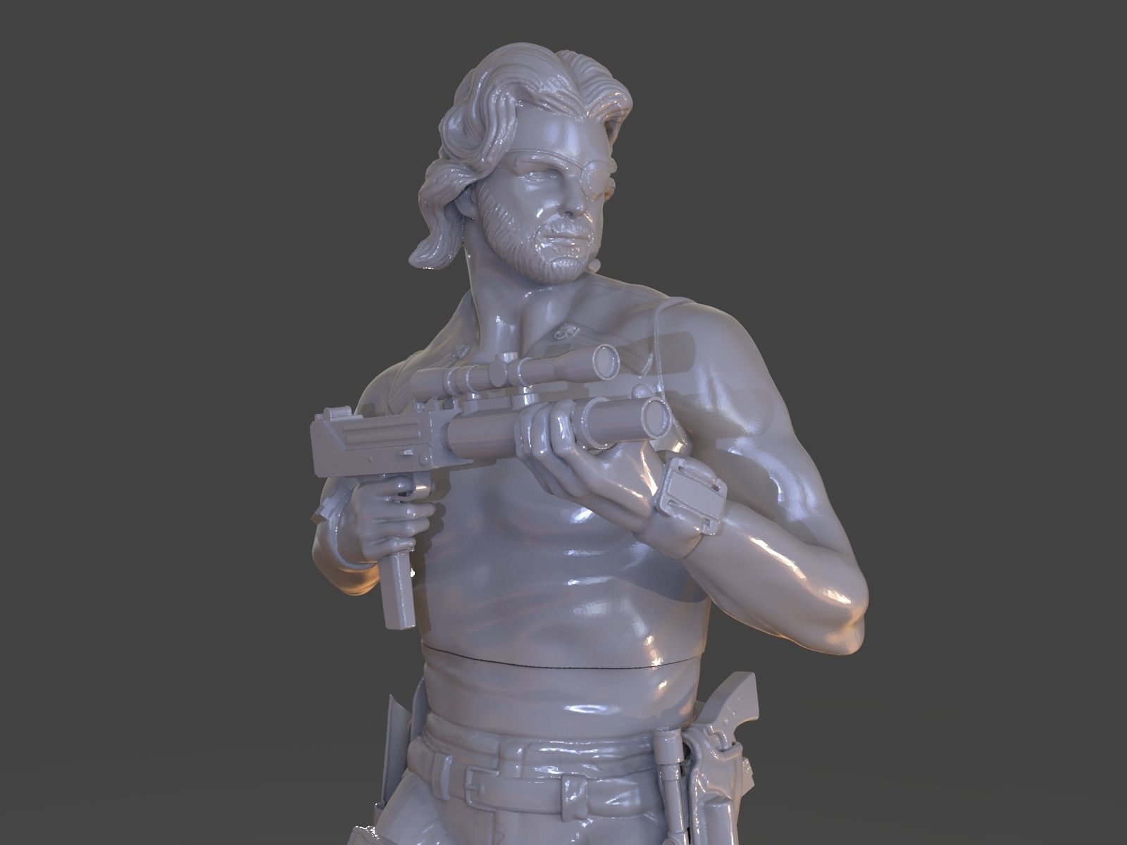 Snake Plissken Sculpture 3D print model_41