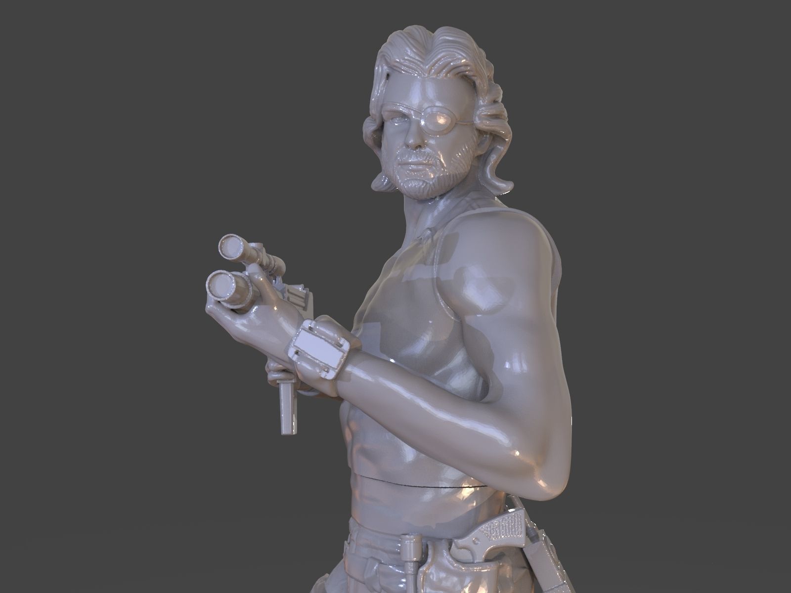 Snake Plissken Sculpture 3D print model_42