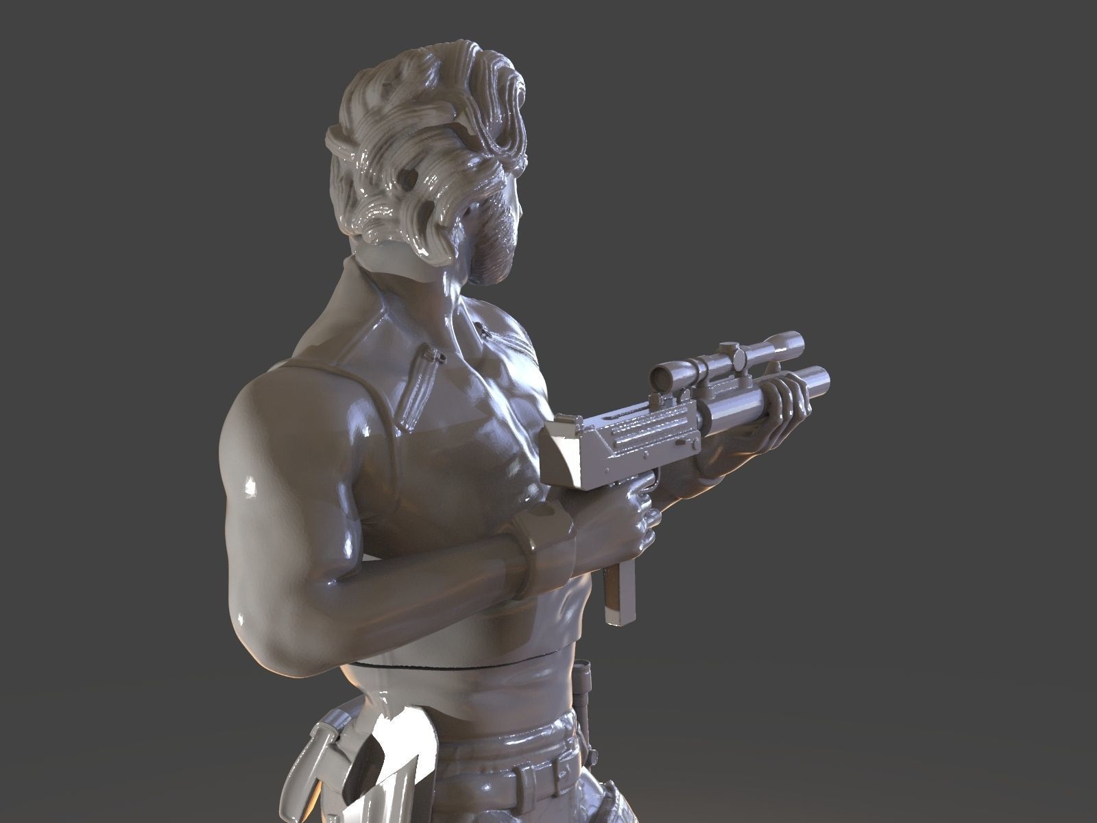 Snake Plissken Sculpture 3D print model_43