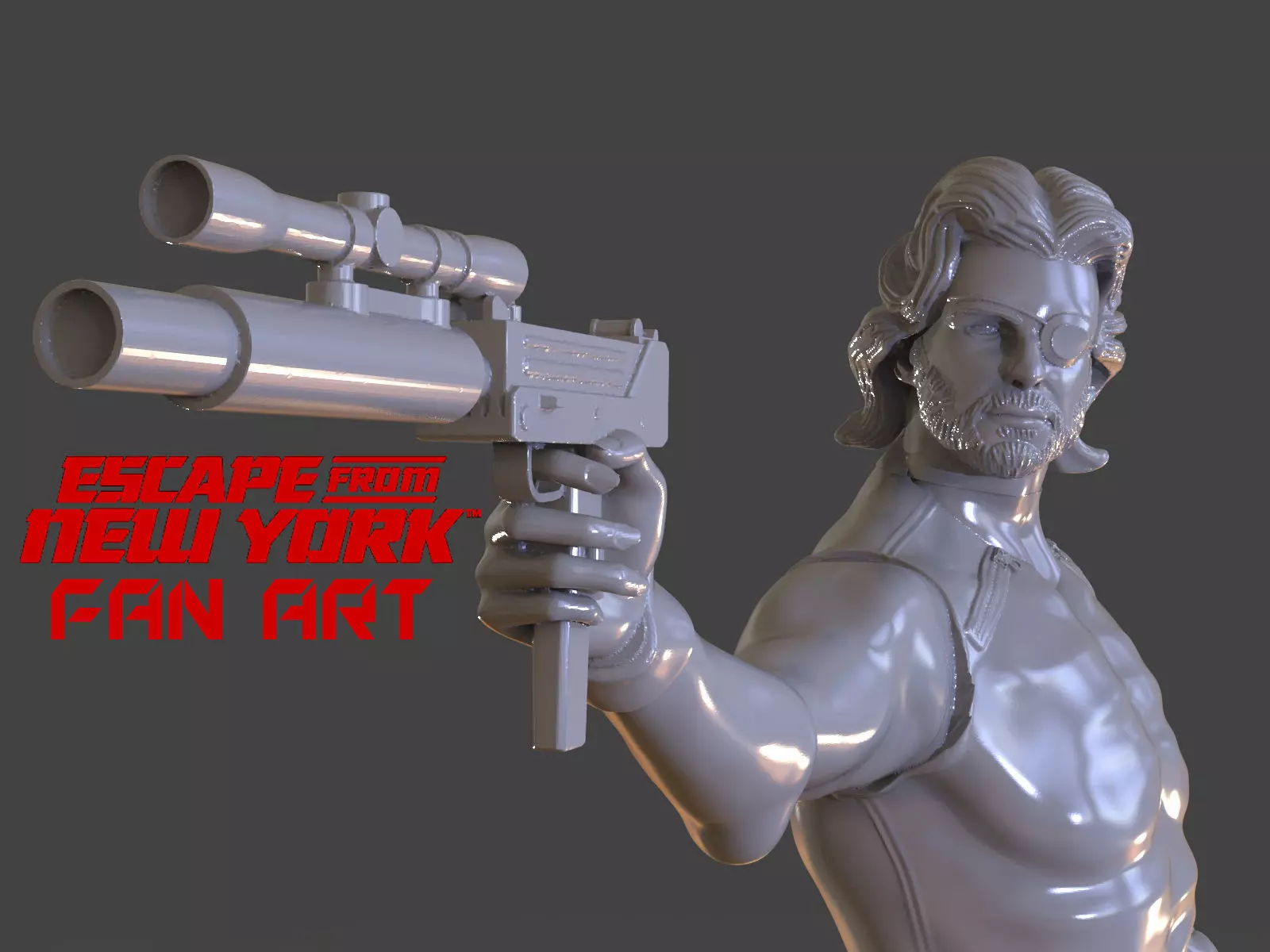 Snake Plissken Sculpture 3D print model_0