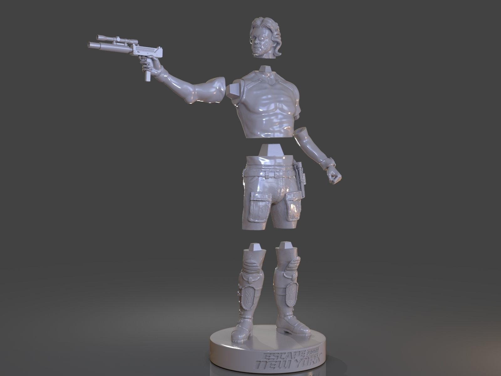 Snake Plissken Sculpture 3D print model_31