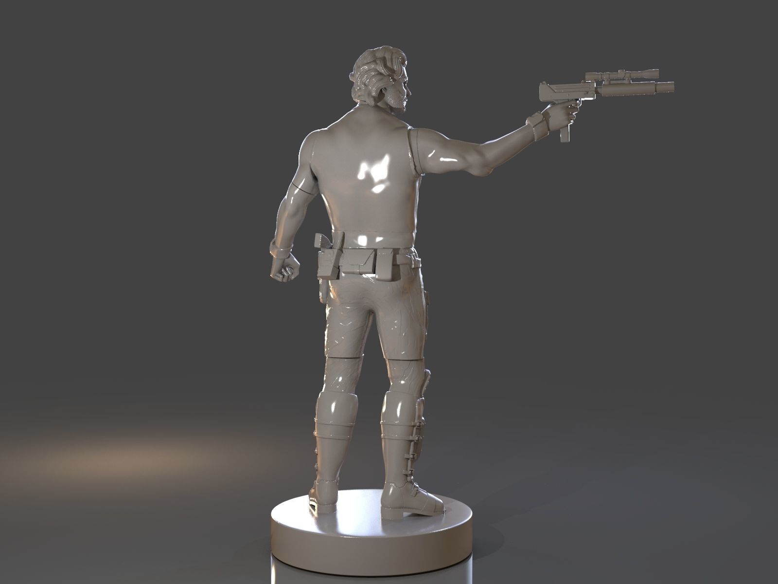 Snake Plissken Sculpture 3D print model_13