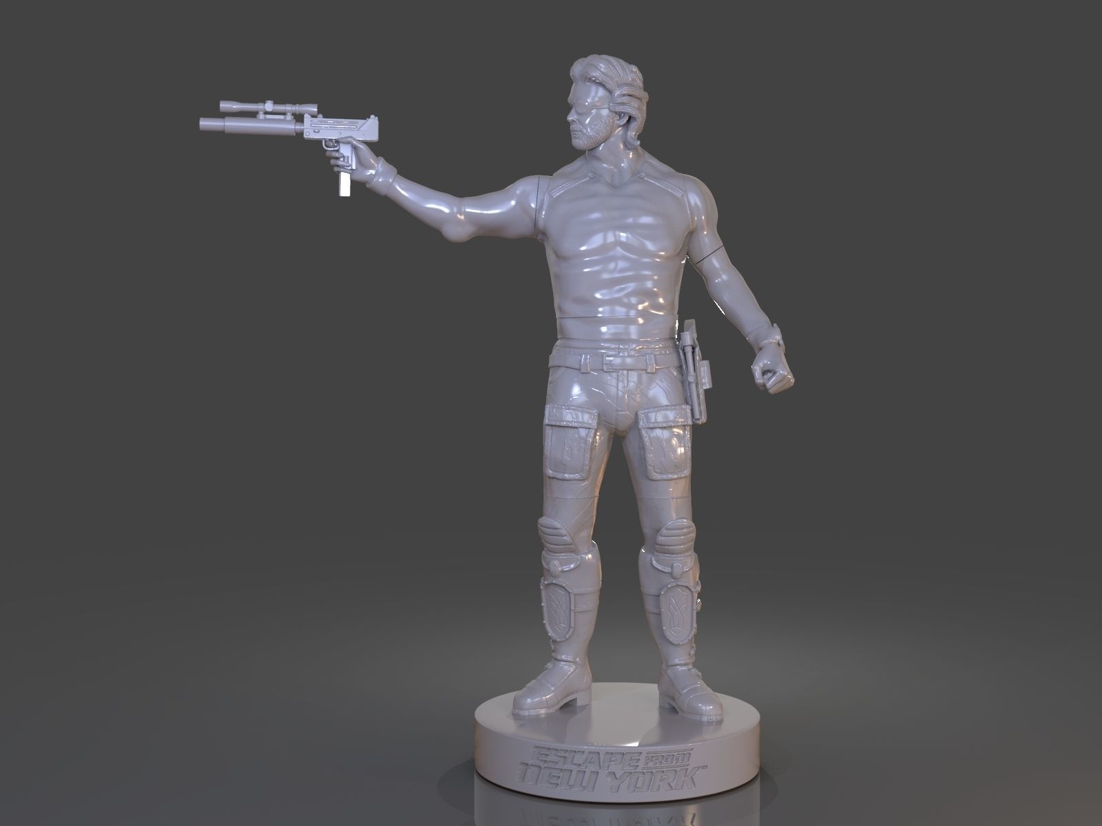 Snake Plissken Sculpture 3D print model_9