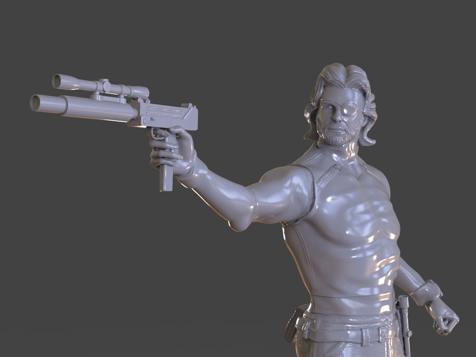 Snake Plissken Sculpture 3D print model_17