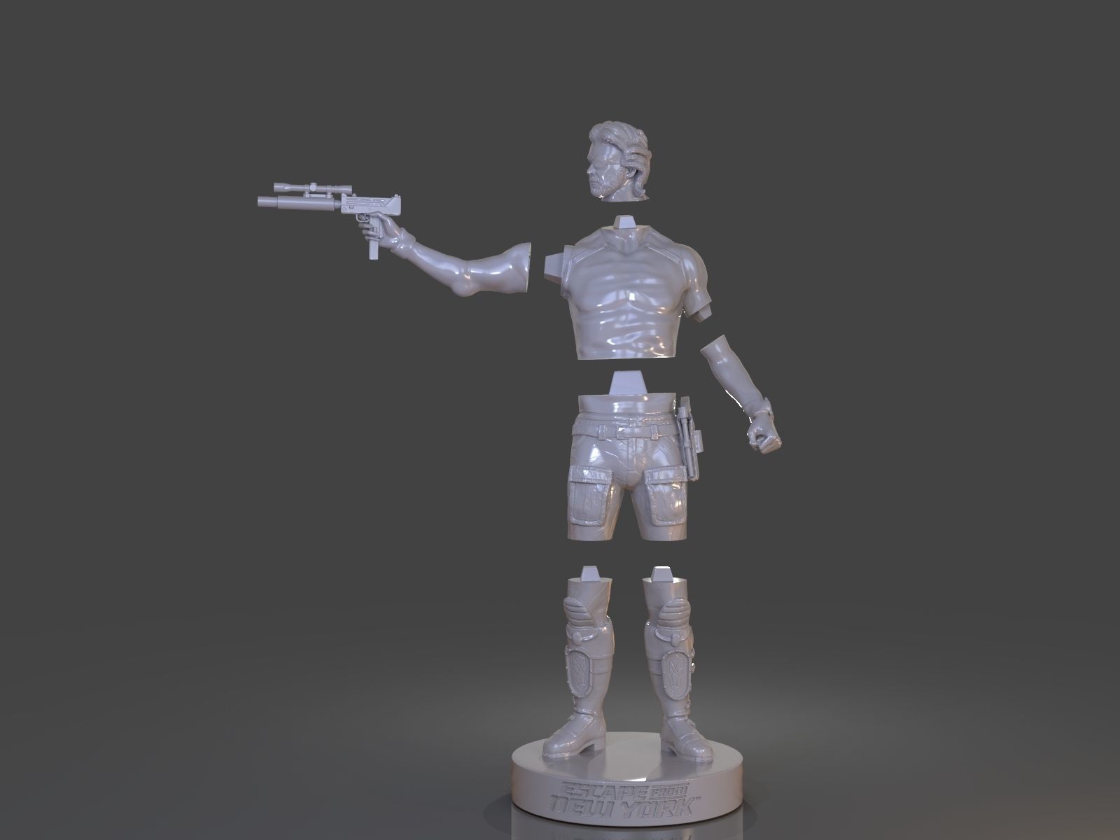 Snake Plissken Sculpture 3D print model_24