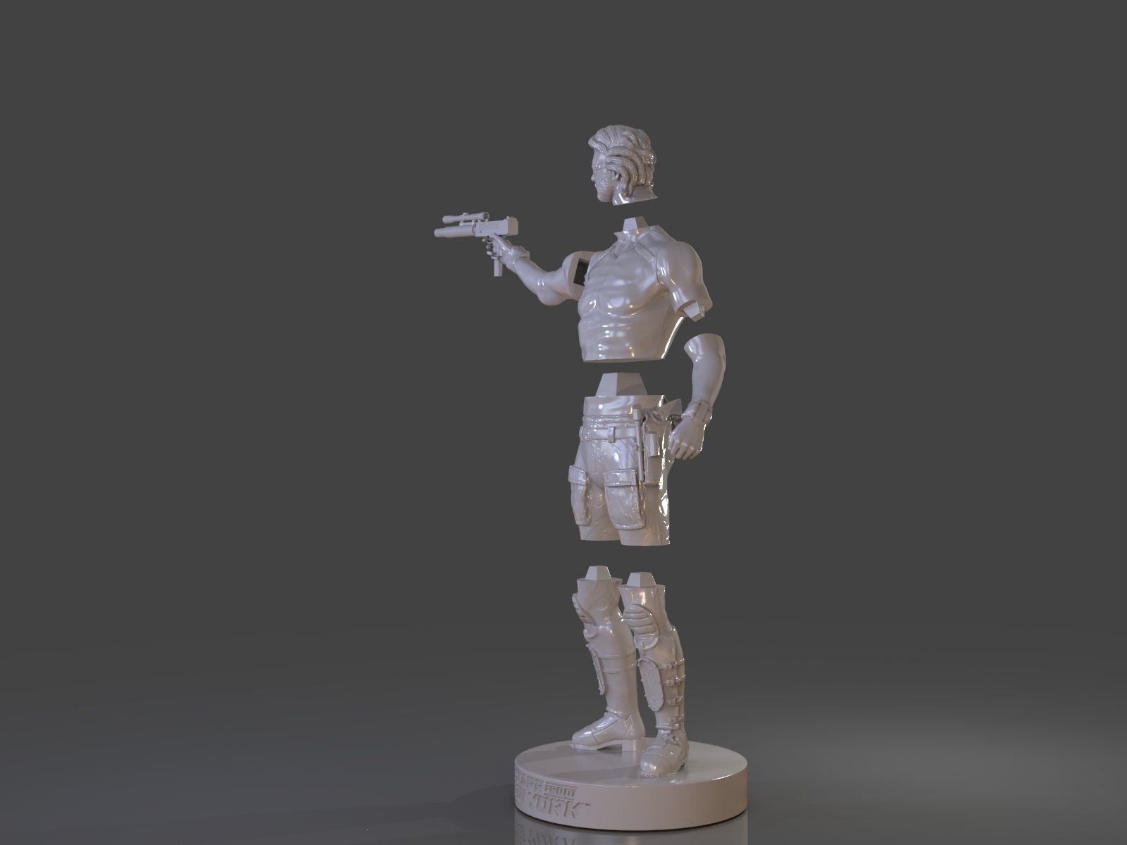 Snake Plissken Sculpture 3D print model_25