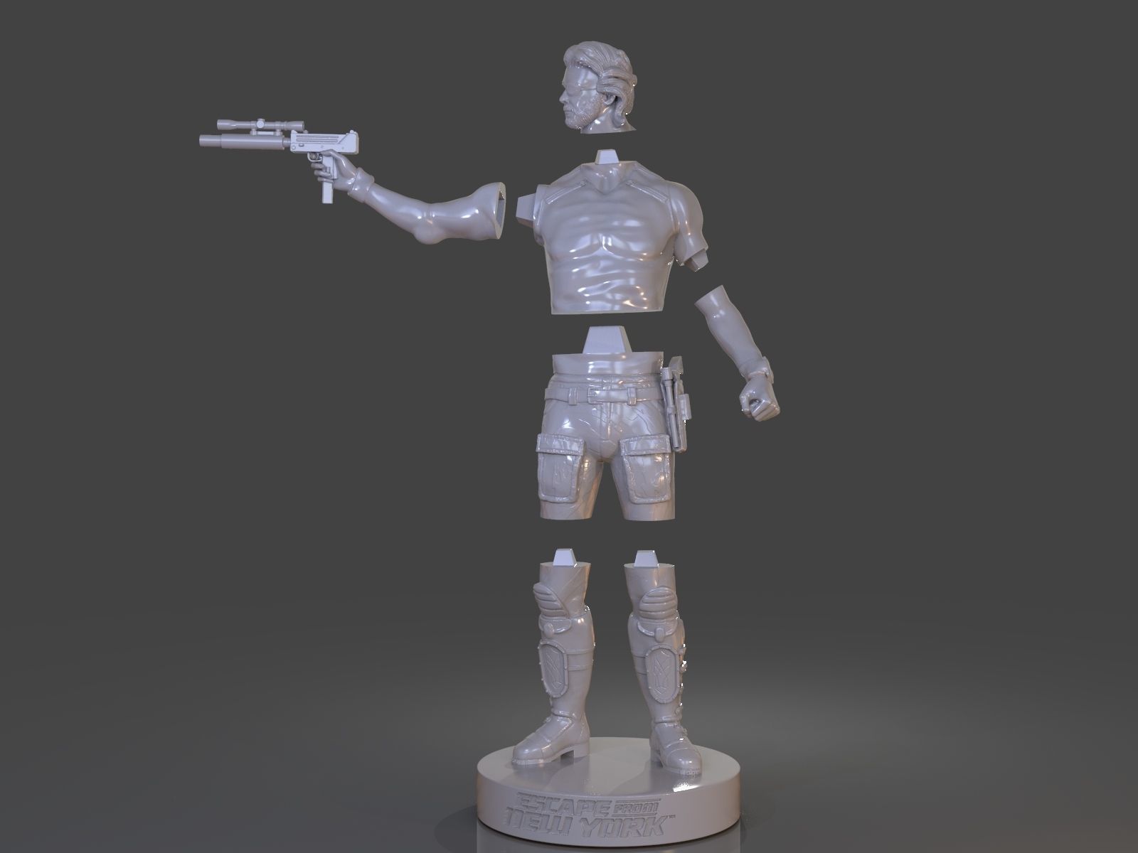 Snake Plissken Sculpture 3D print model_32