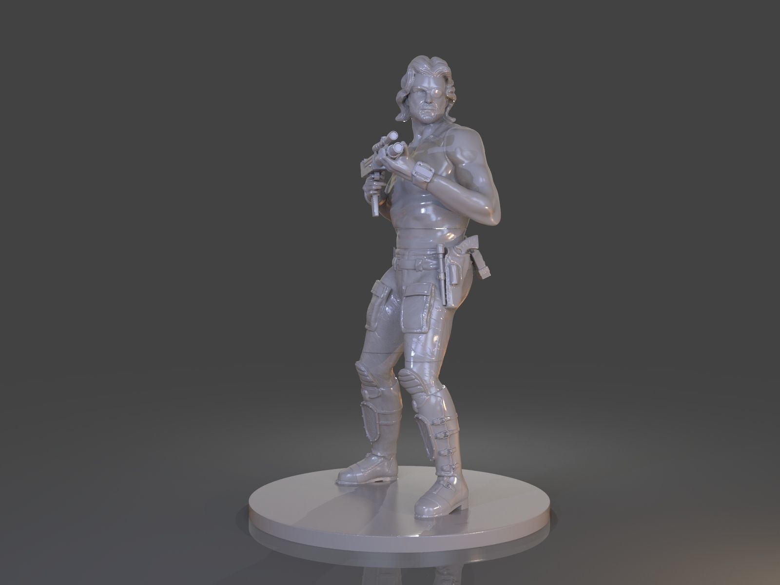 Snake Plissken Sculpture 3D print model_36
