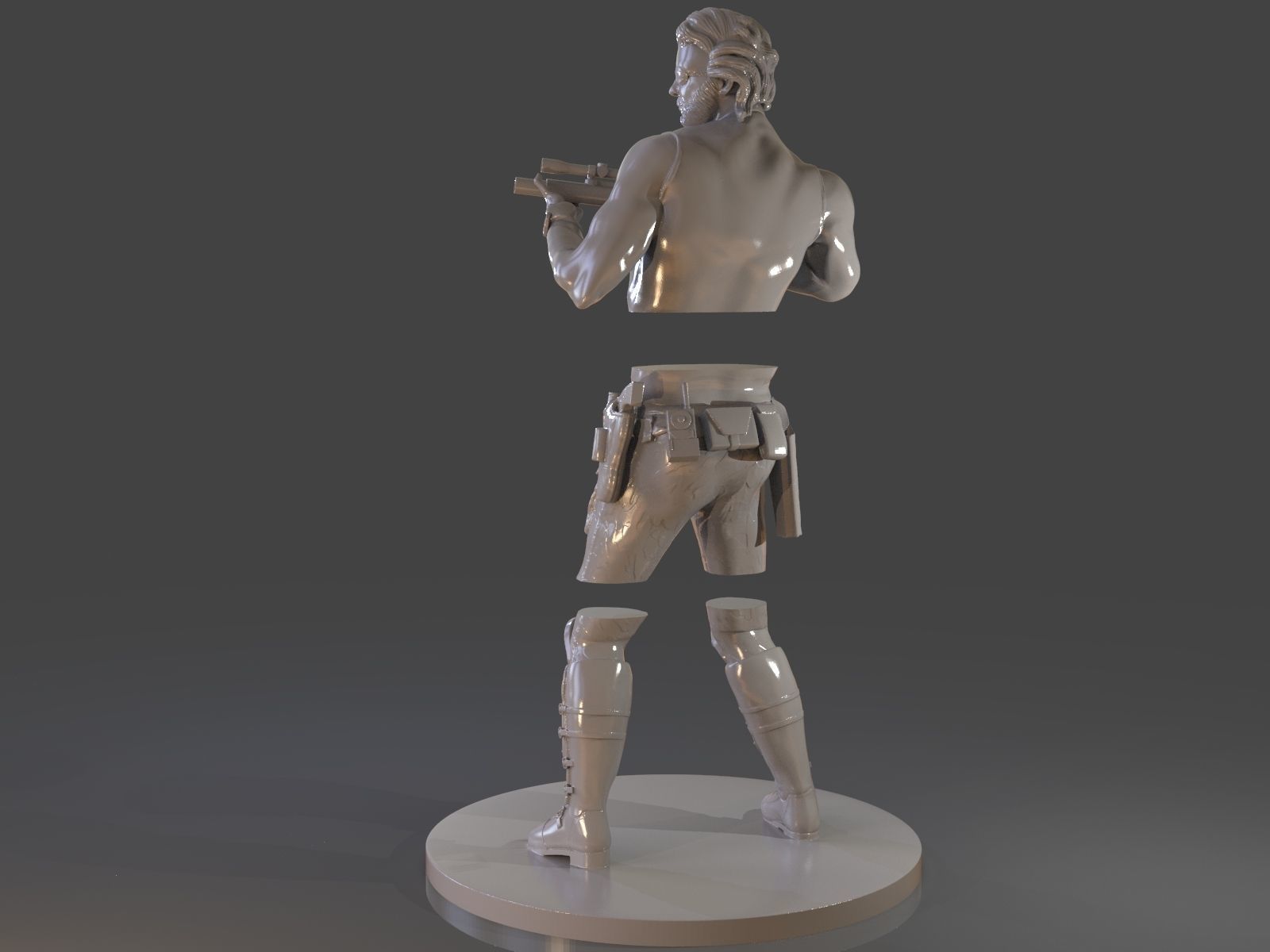Snake Plissken Sculpture 3D print model_52