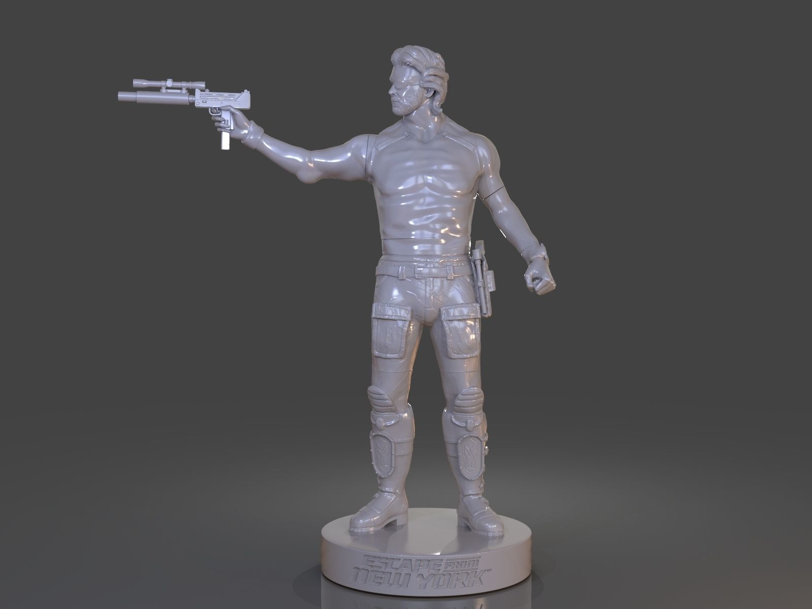 Snake Plissken Sculpture 3D print model_16