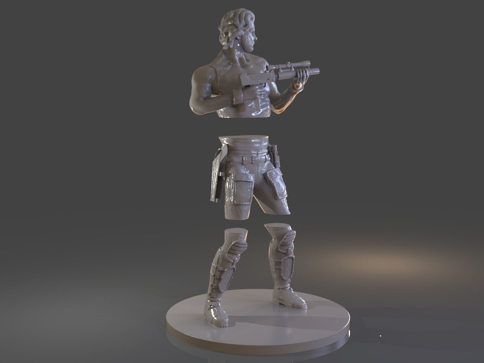 Snake Plissken Sculpture 3D print model_55