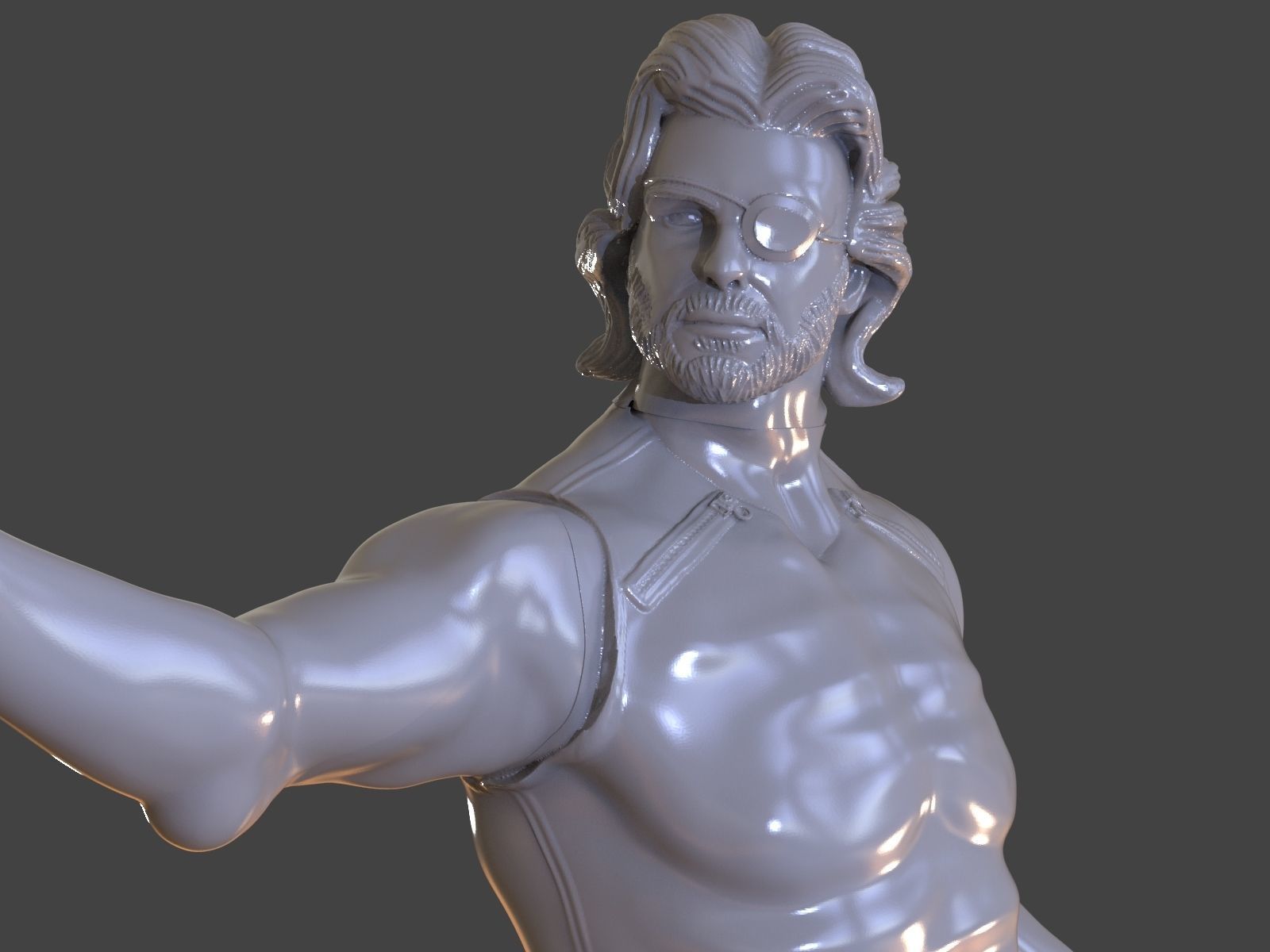 Snake Plissken Sculpture 3D print model_19