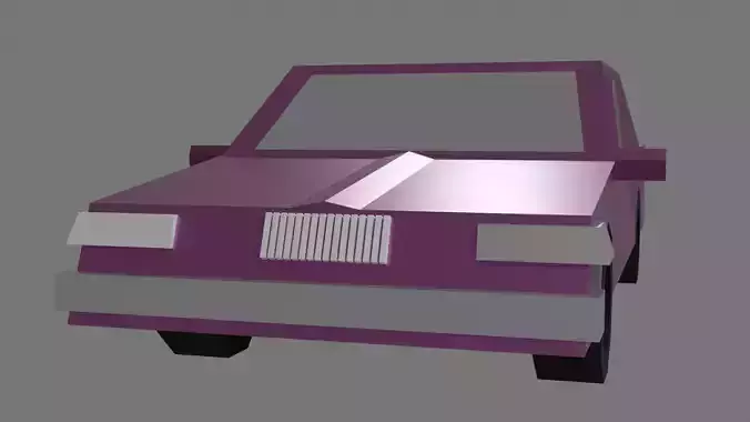 Low Poly Boxy Vintage Car
