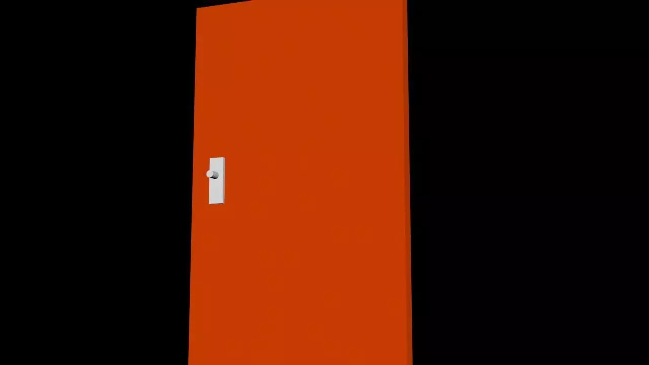 a door orange Free 3D model_0
