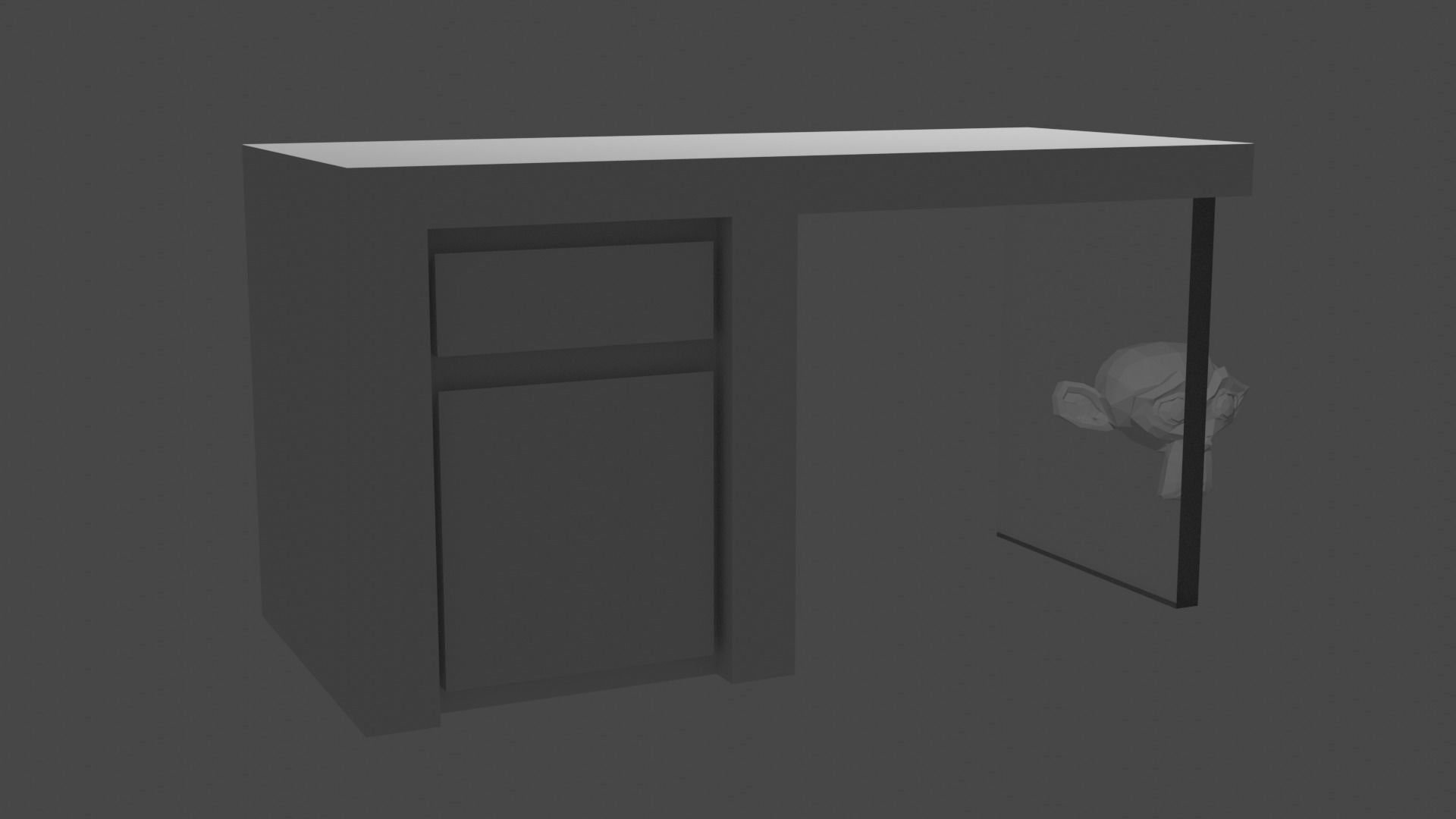 Minimalistic Desk 3D model_2