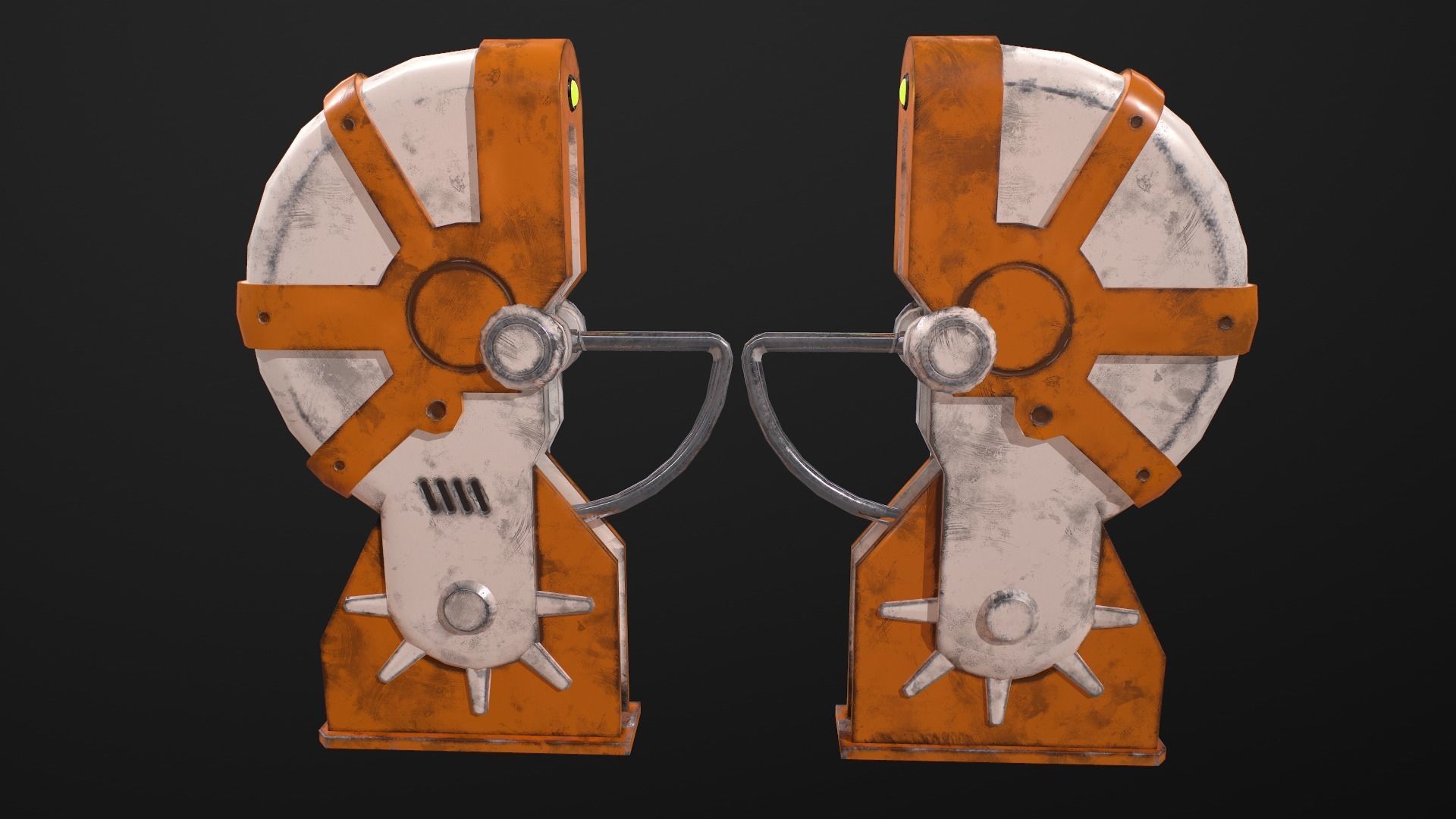 Turnstile 3 orange and star wars helmet Low-poly 3D model_7