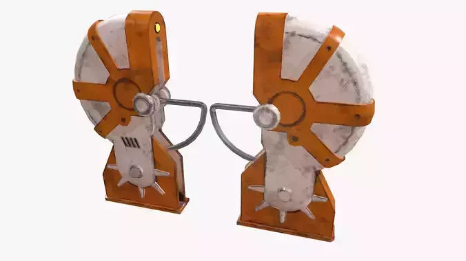 Turnstile 3 orange and star wars helmet Low-poly 3D model