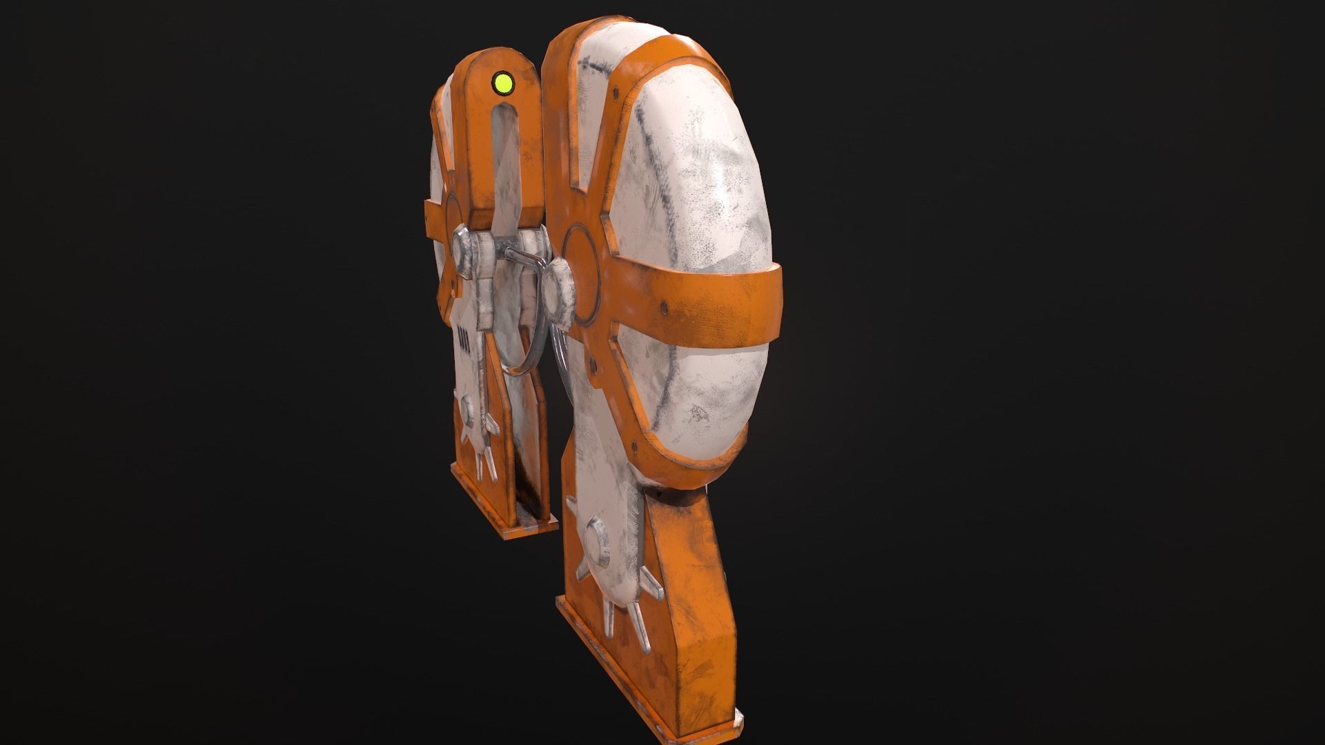 Turnstile 3 orange and star wars helmet Low-poly 3D model_4