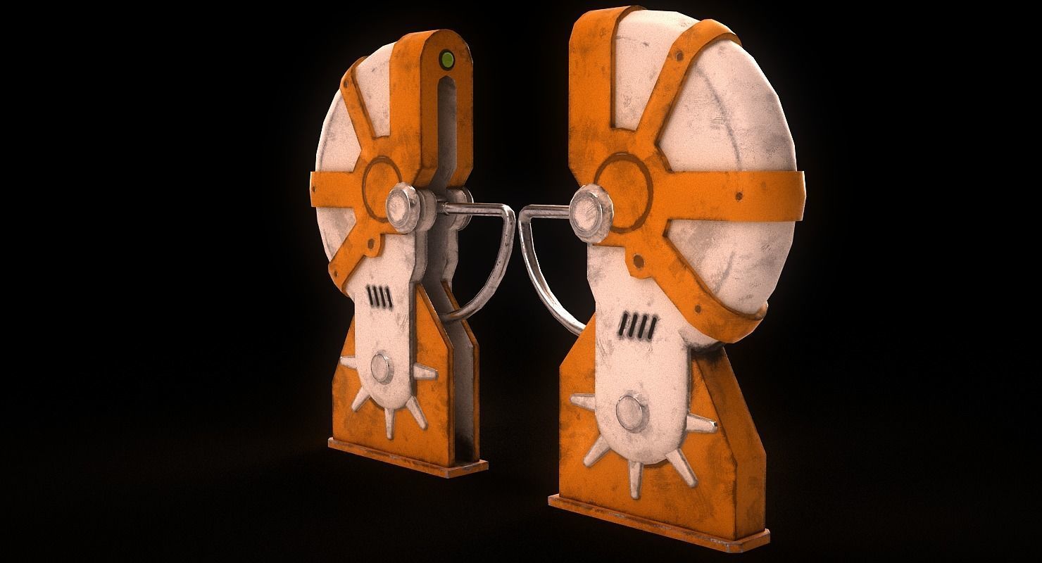 Turnstile 3 orange and star wars helmet Low-poly 3D model_14