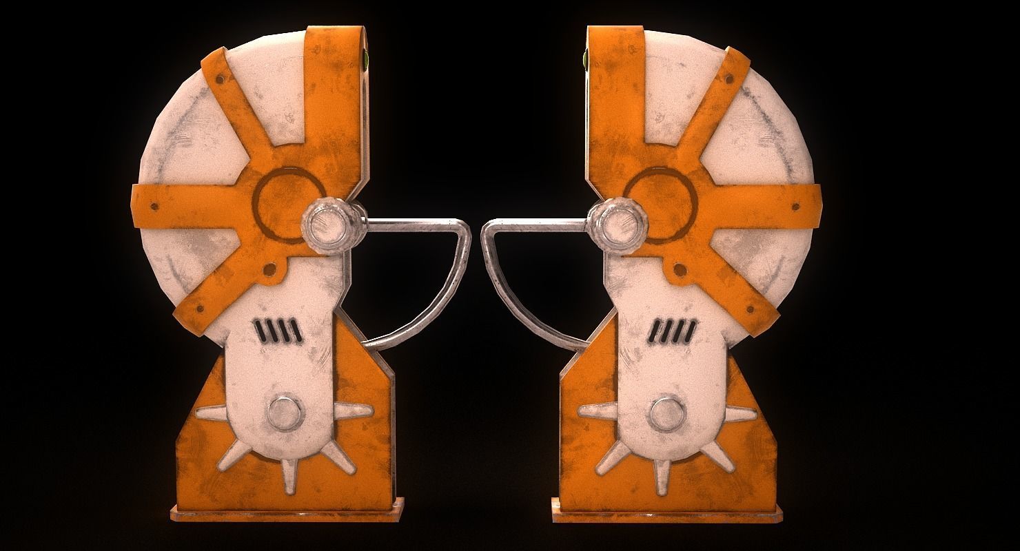 Turnstile 3 orange and star wars helmet Low-poly 3D model_13