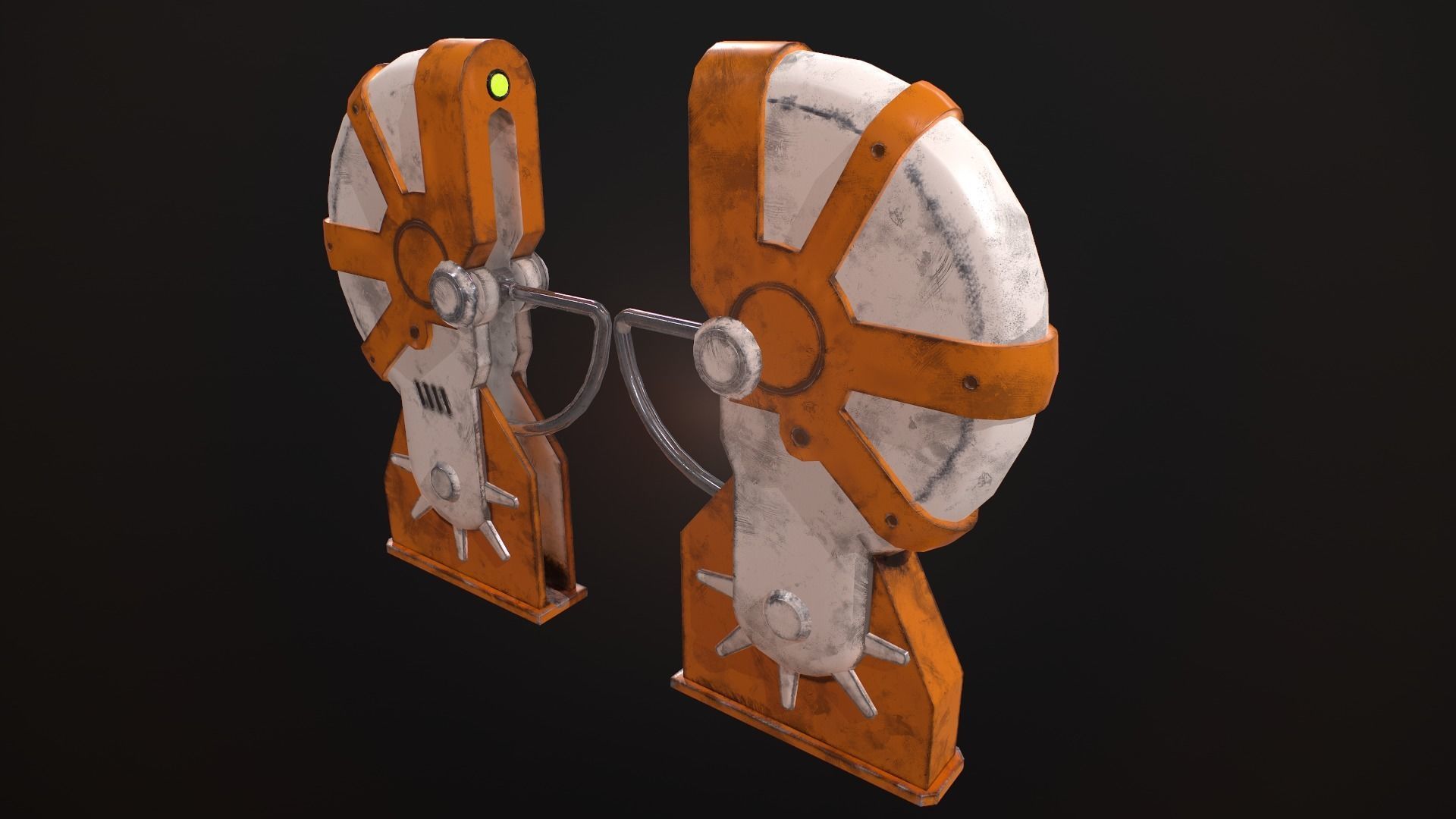 Turnstile 3 orange and star wars helmet Low-poly 3D model_2