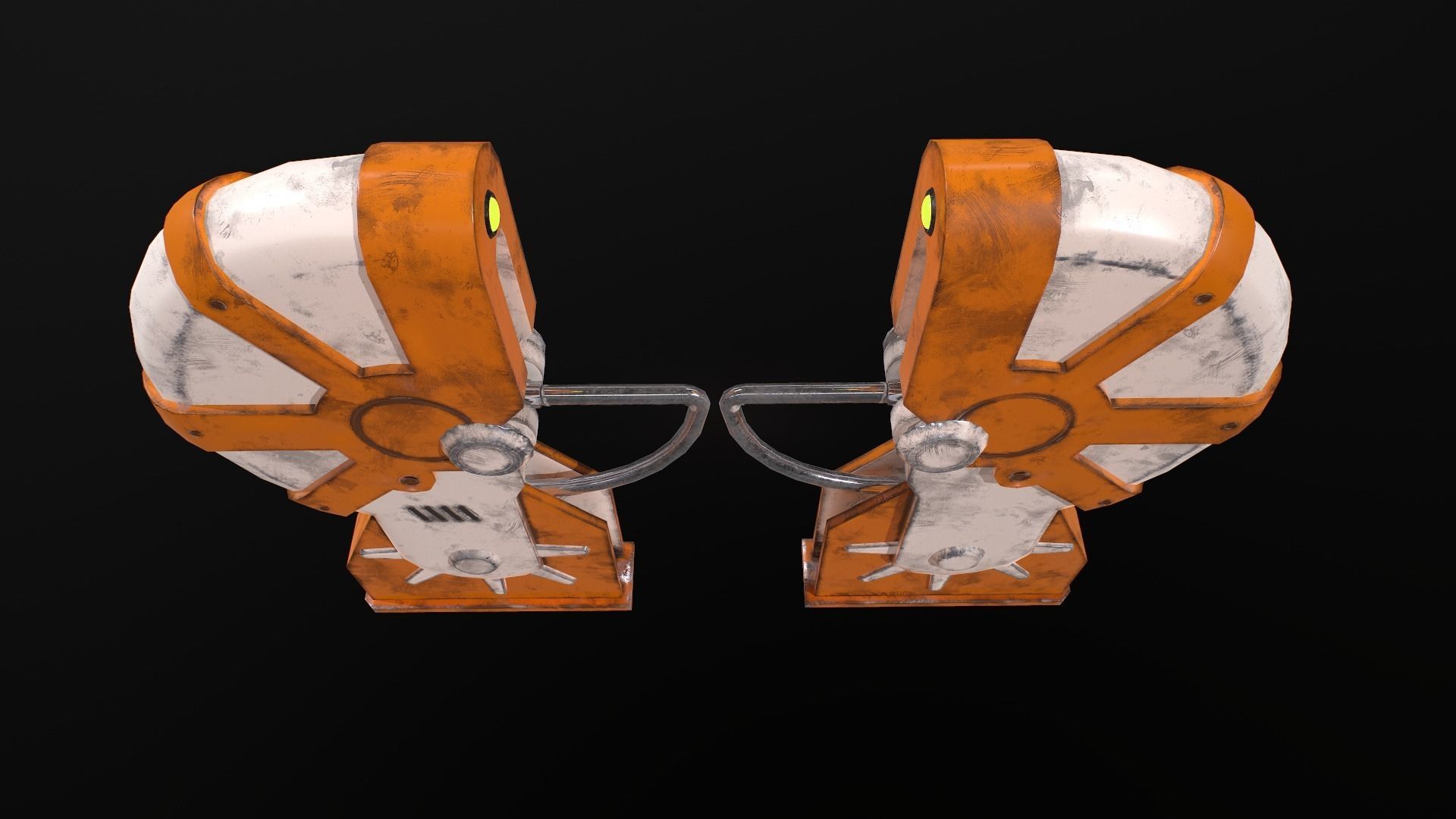 Turnstile 3 orange and star wars helmet Low-poly 3D model_8