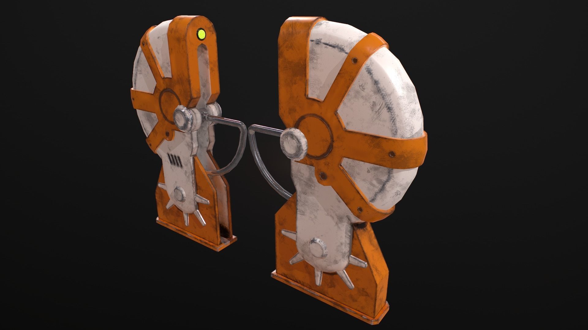Turnstile 3 orange and star wars helmet Low-poly 3D model_3
