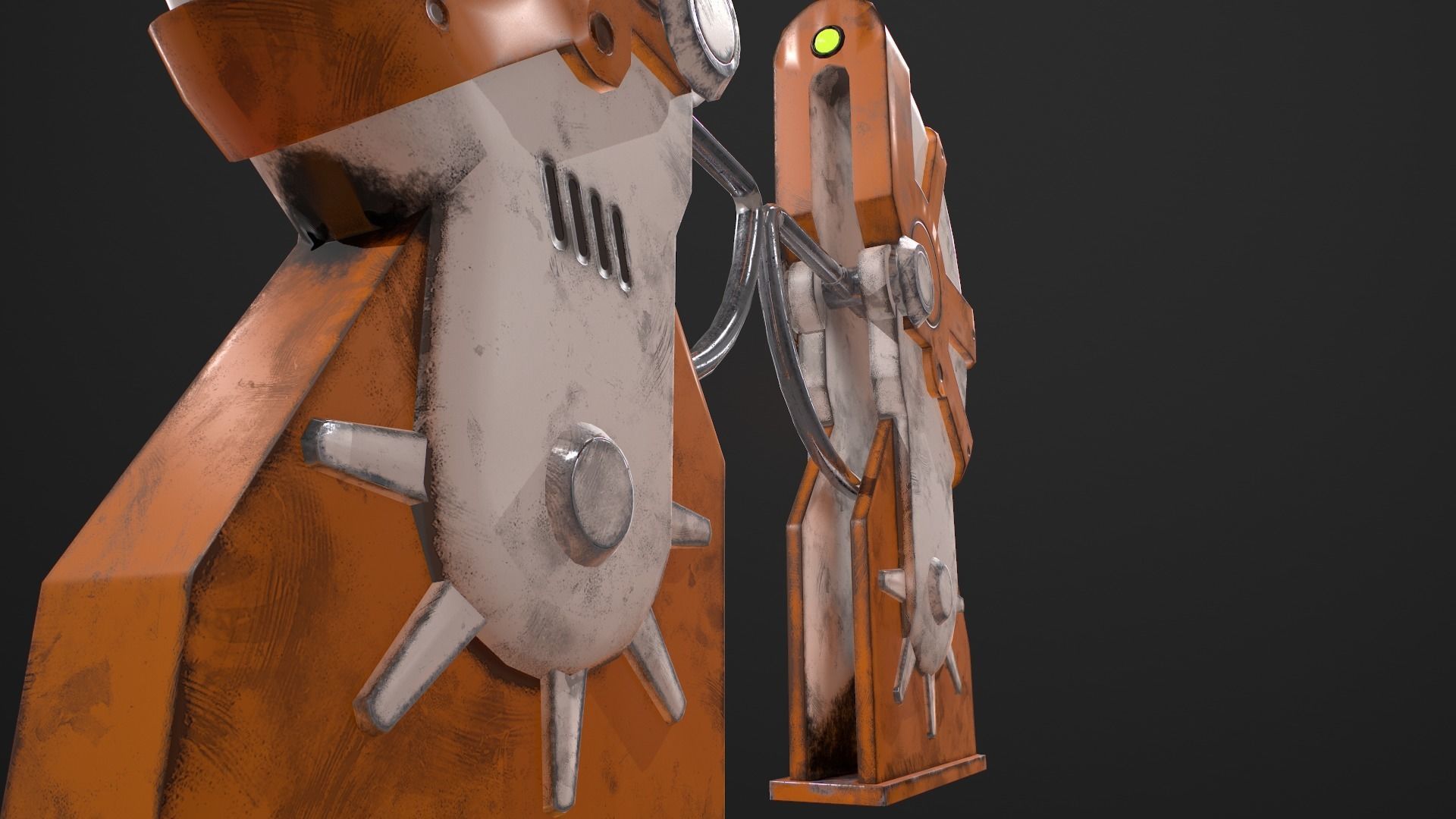 Turnstile 3 orange and star wars helmet Low-poly 3D model_11