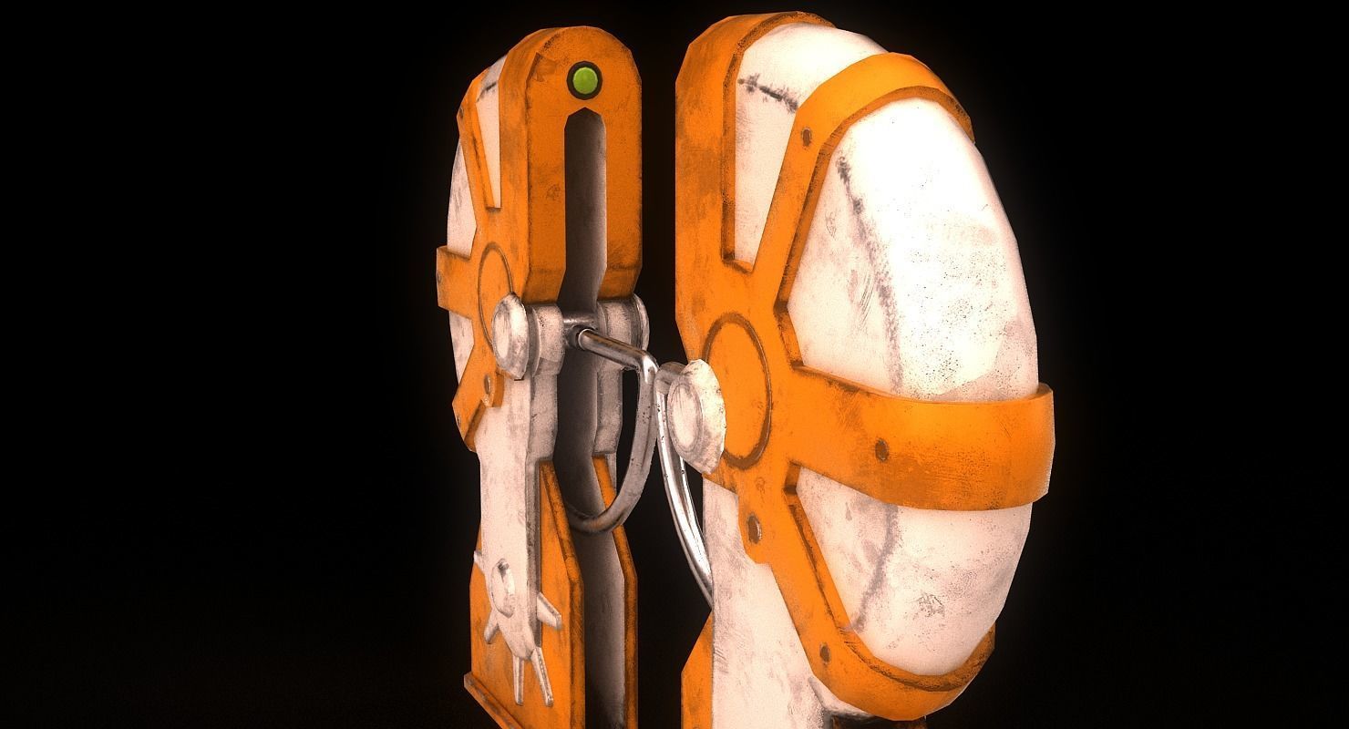 Turnstile 3 orange and star wars helmet Low-poly 3D model_17