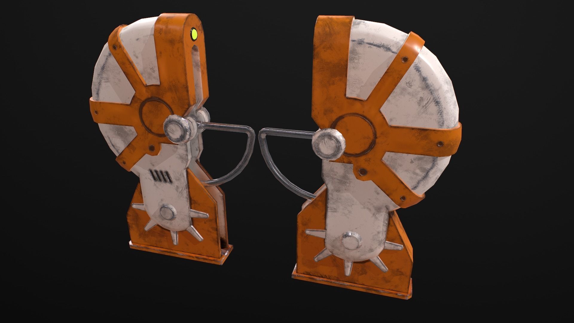 Turnstile 3 orange and star wars helmet Low-poly 3D model_1