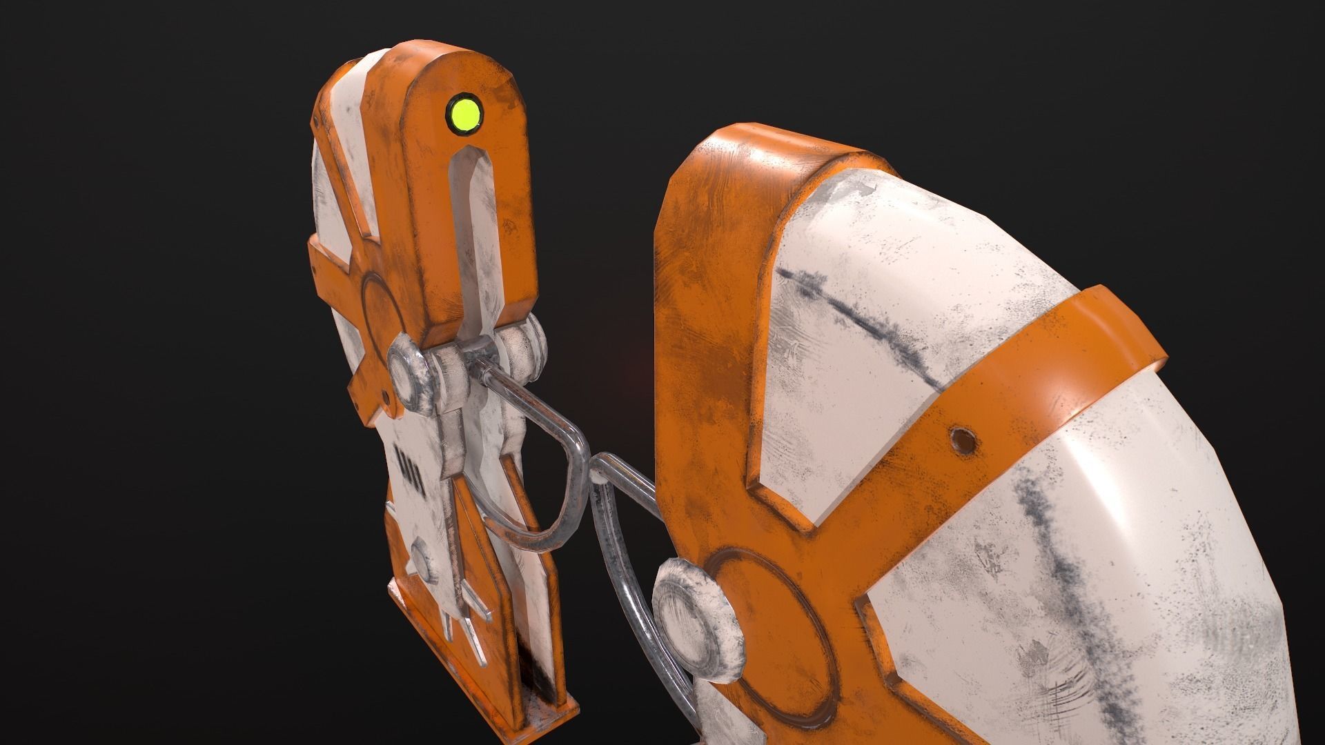 Turnstile 3 orange and star wars helmet Low-poly 3D model_10