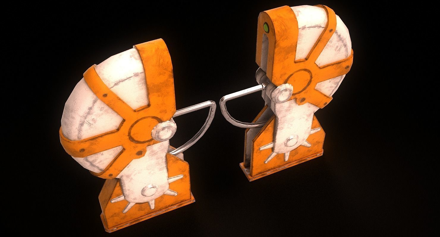 Turnstile 3 orange and star wars helmet Low-poly 3D model_15