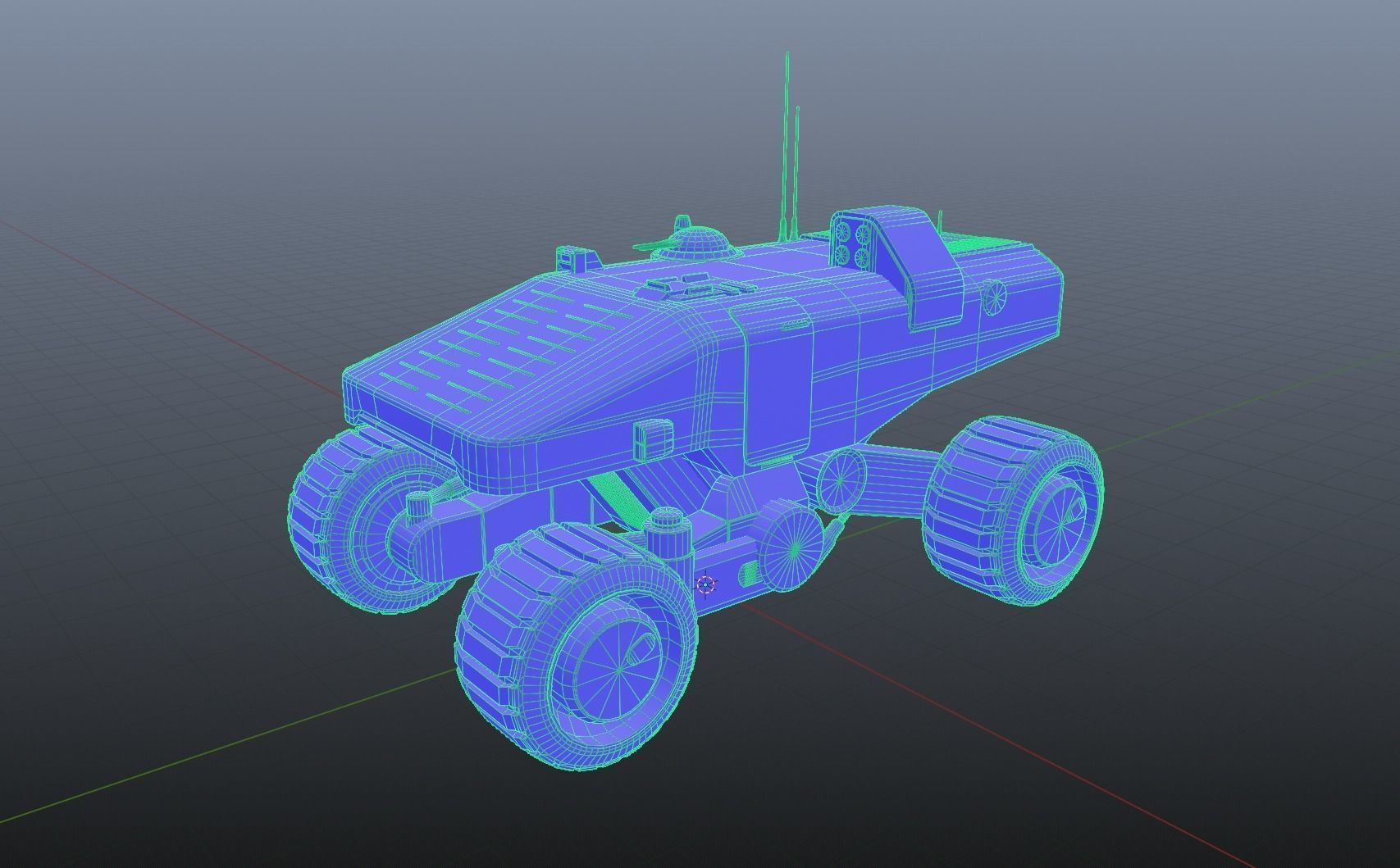 Martian Space Rover Mars Explorer Low-poly 3D model_4