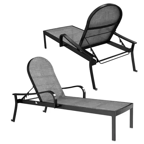 Lanai Charcoal Mesh Outdoor Chaise Lounge 3D model