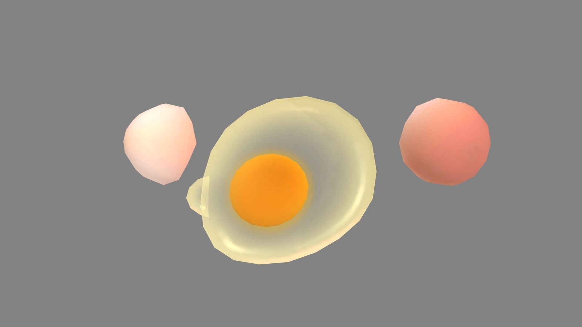 Cartoon egg liquid - egg yolk - broken egg - eggshell Low-poly 3D model_2