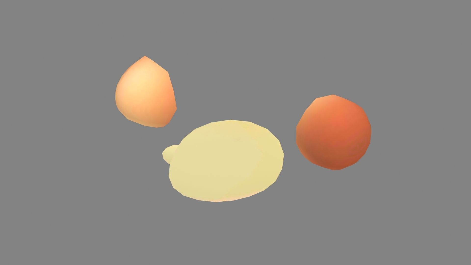 Cartoon fried egg - egg yolk - broken egg - eggshell  Low-poly 3D model_2