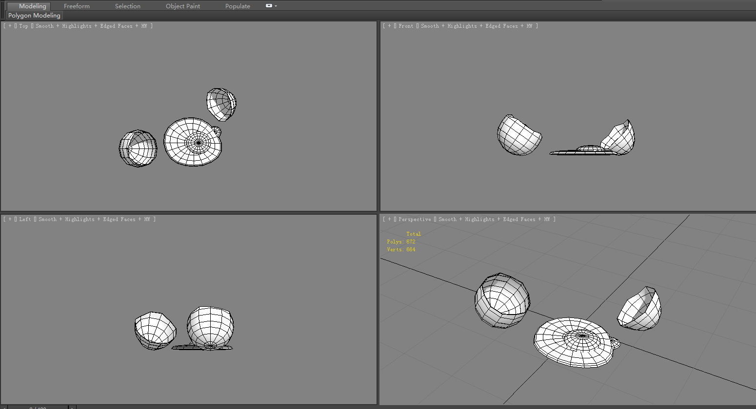 Cartoon fried egg - egg yolk - broken egg - eggshell  Low-poly 3D model_5